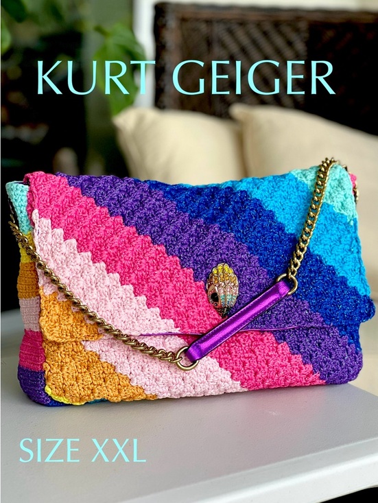 Kurt Geiger Handbags - KURT GEIGER Kensington Lurex Crochet Rainbow XXL EXTRA LARGE SHOULDER bag NWT